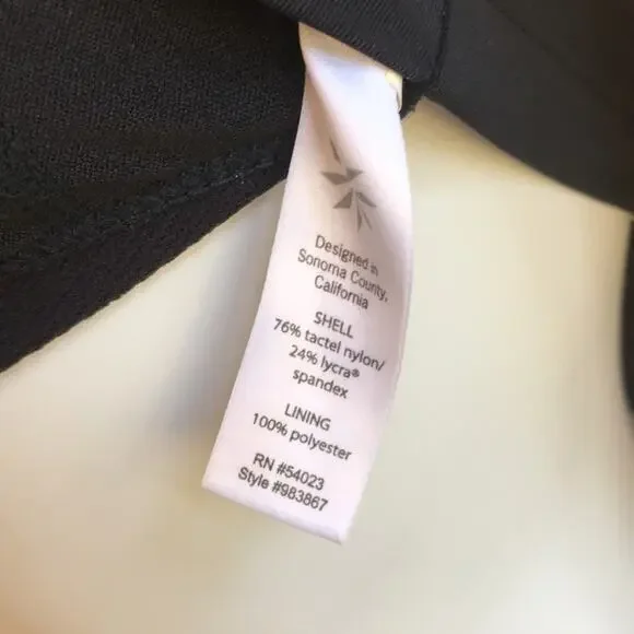 Athleta Torpedo Swim Tankini Top Built in Bra Black White Women's Size XS - Picture 9 of 9